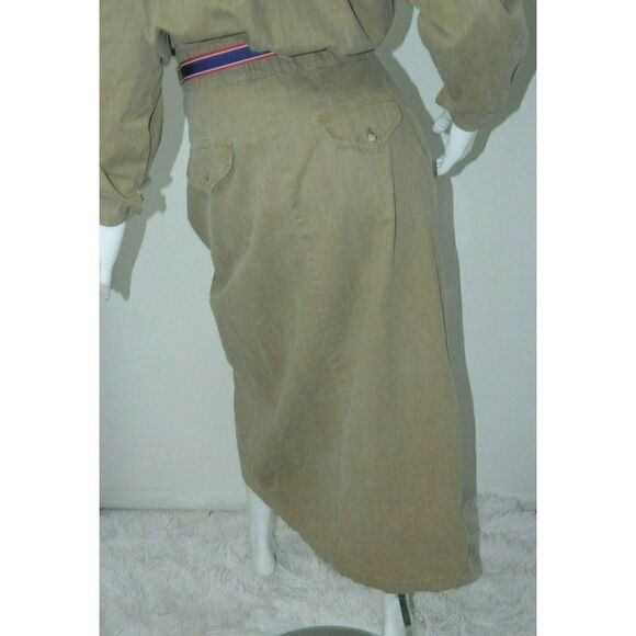Vintage I. Magnin Dress Brown Green Khaki Utility Cargo Coverall Dress Size  S/M - Picture 8 of 11